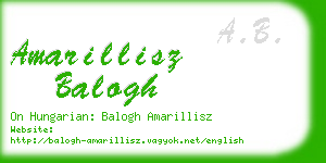 amarillisz balogh business card